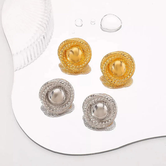Twisted Rope Circle Stud Earrings Simply Love