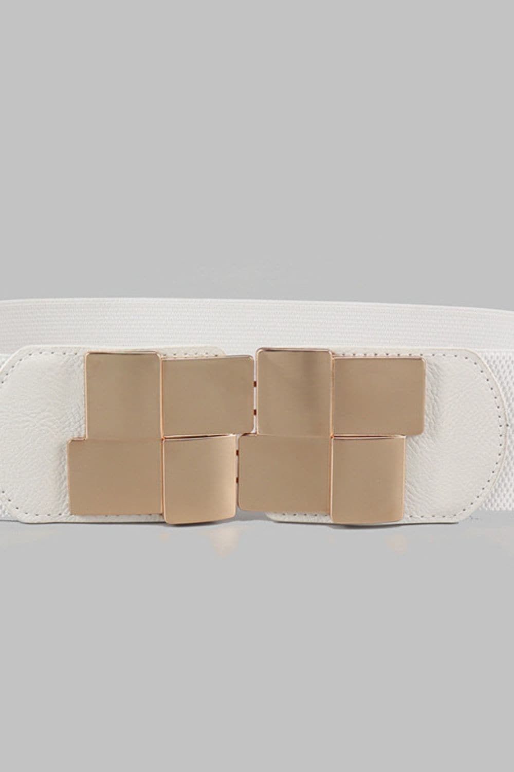 Geometric Buckle Elastic Wide Belt.