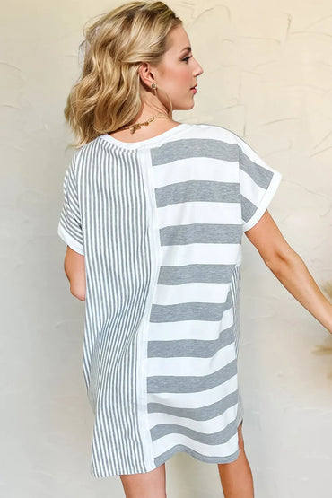Double Take: Striped Mini T-Shirt Dress
