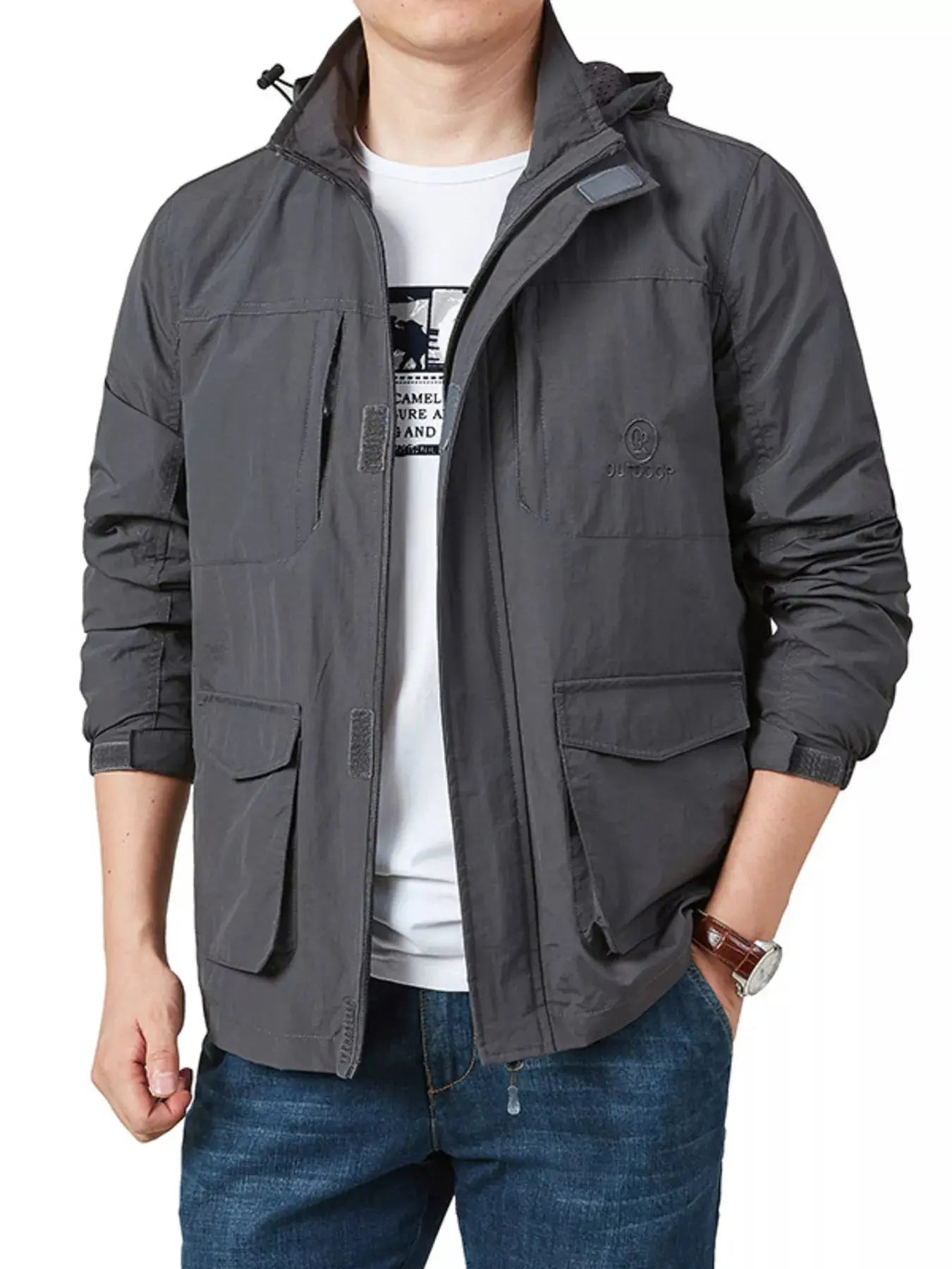 Men's Plus Size Lightweight Hooded Jacket Simply Love