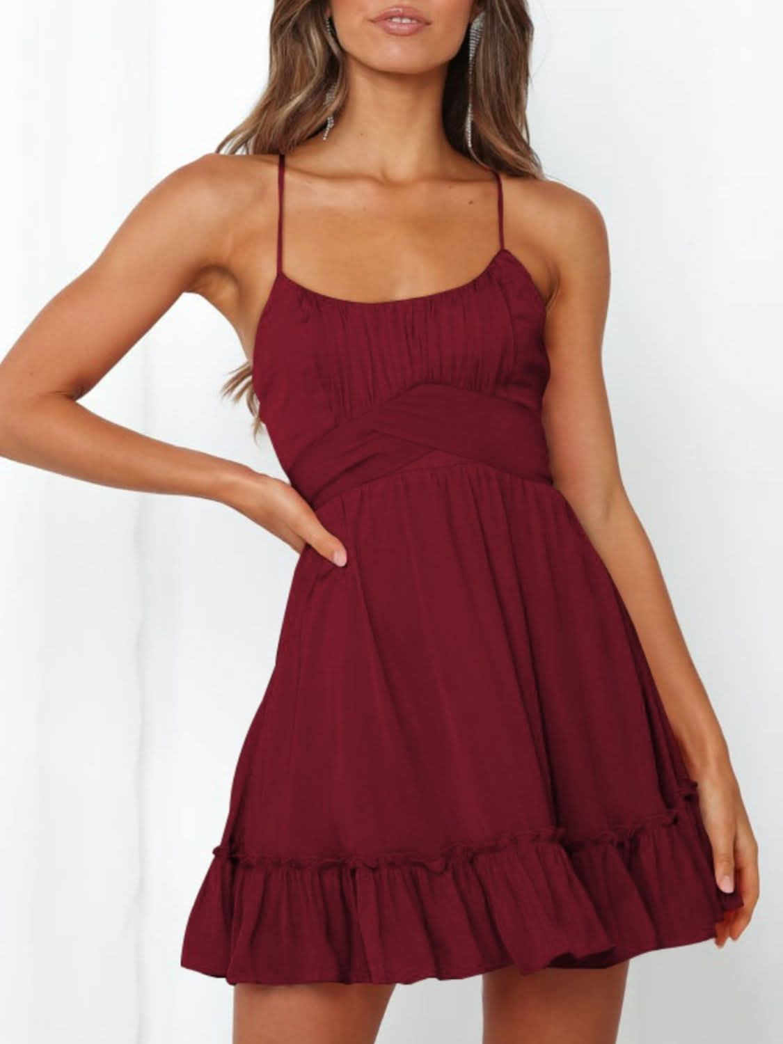 Tied crisscross cami dress