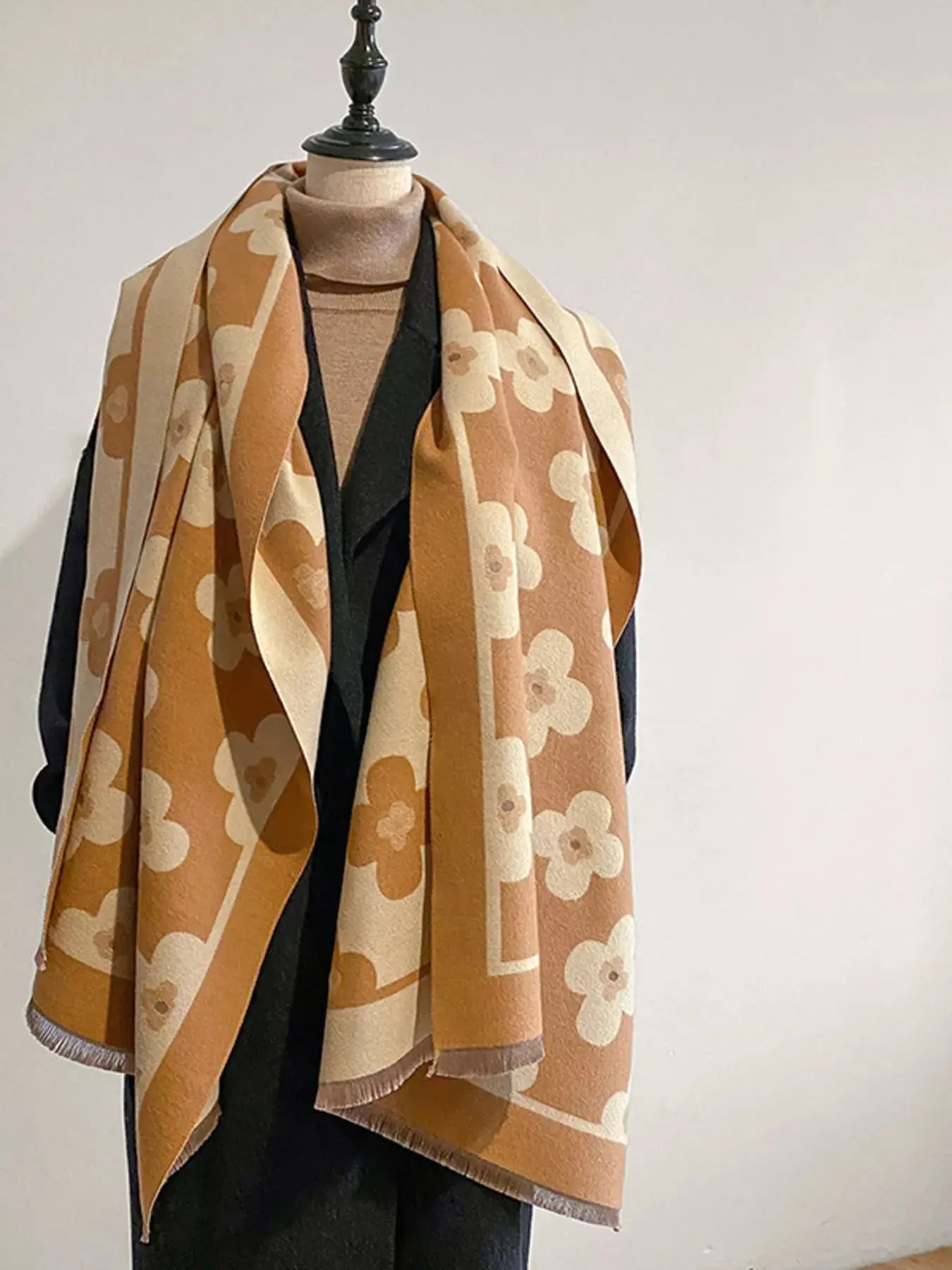 Floral Print Raw Hen Scarf Simply Love