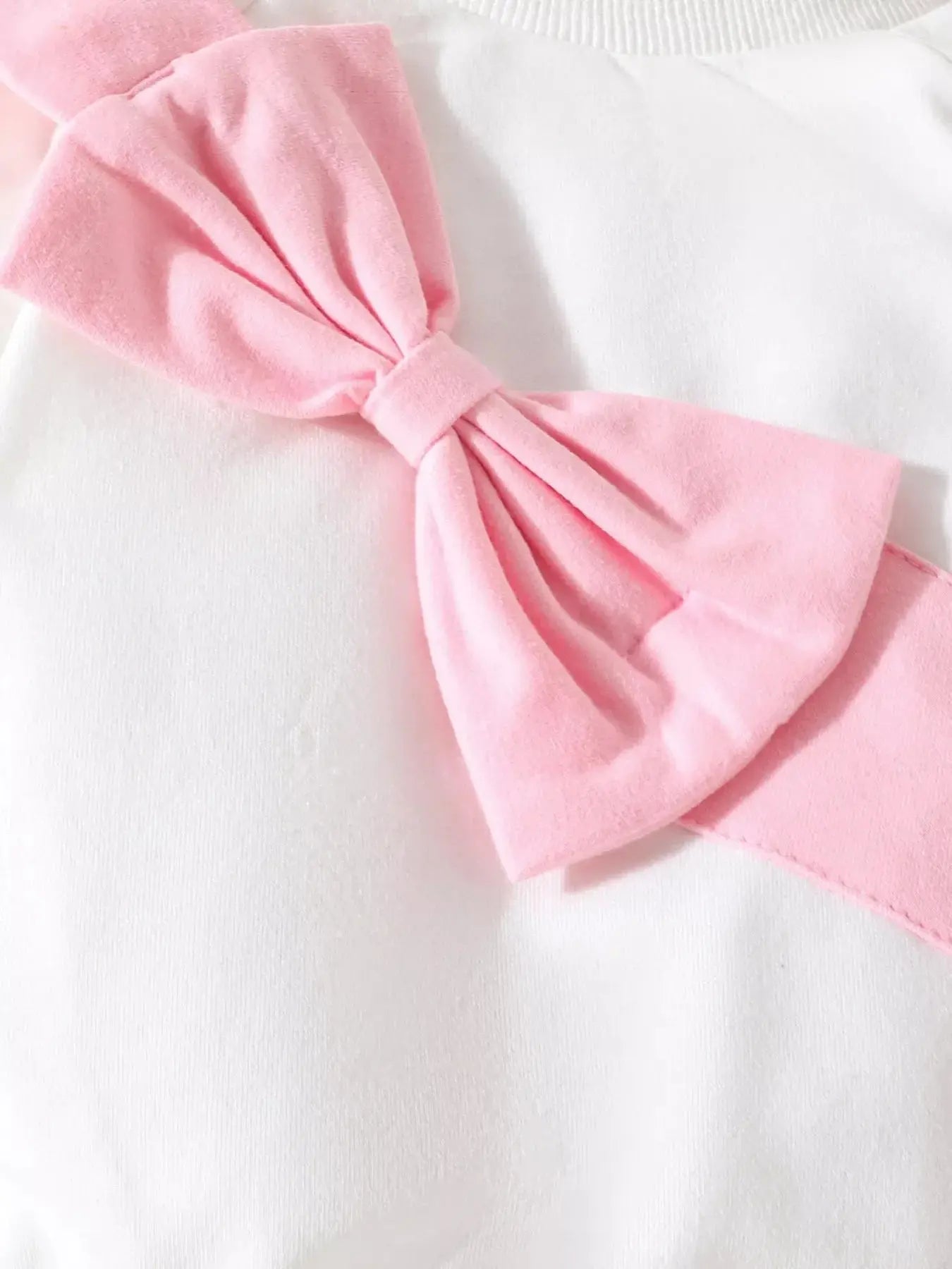 Children's Bow Decor Long Sleeve Baby One-Piece Bodysuit Simply Love