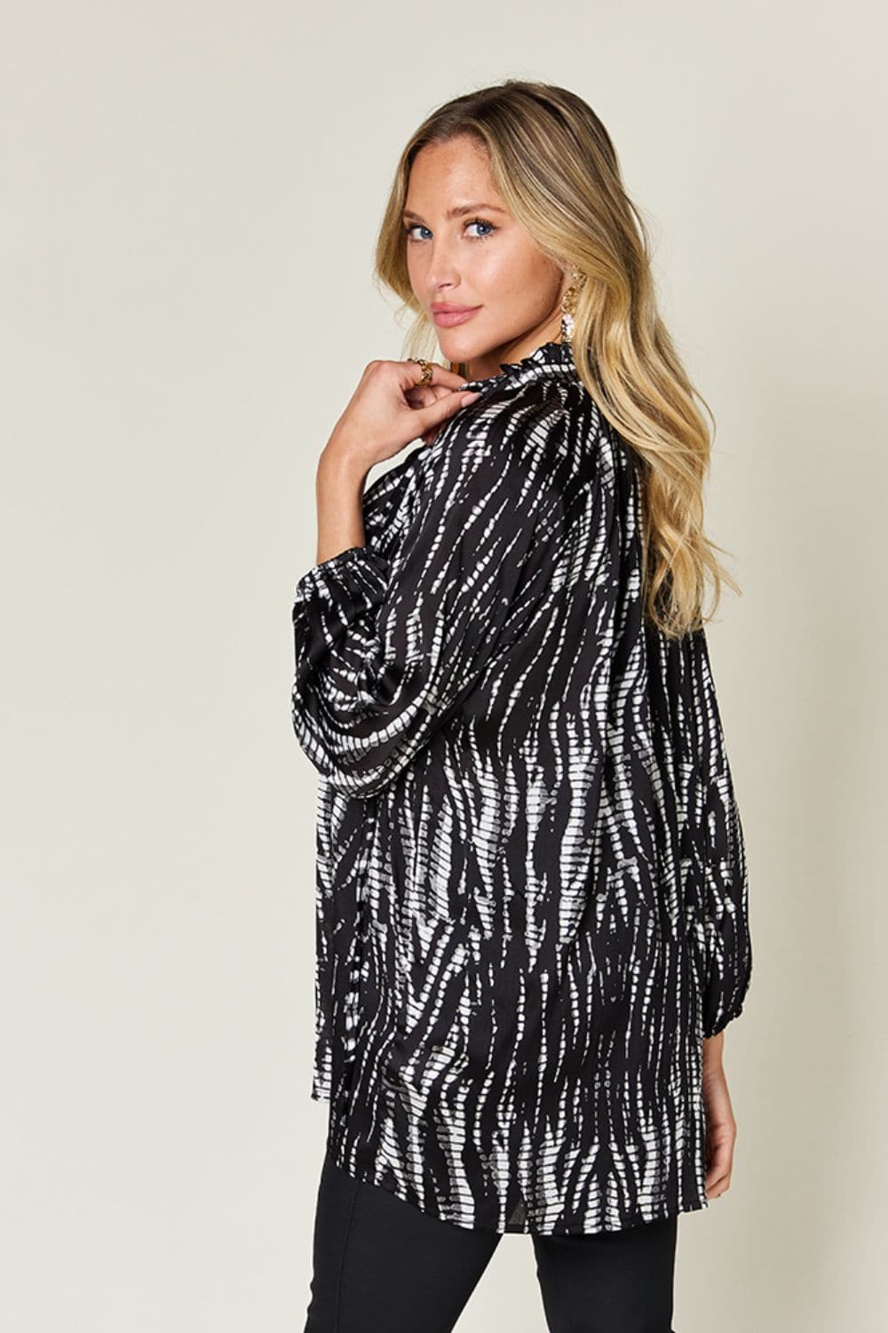 Double Take Full Size Printed Button Up Long Sleeve ShirtElevate Your Wardrobe with the Double Take Full Size Printed Button Up Long Sleeve Shirt
 Discover a perfect blend of style and comfort with our Double Take Full SizLove Salve Full Size Printed ButtonTikTok