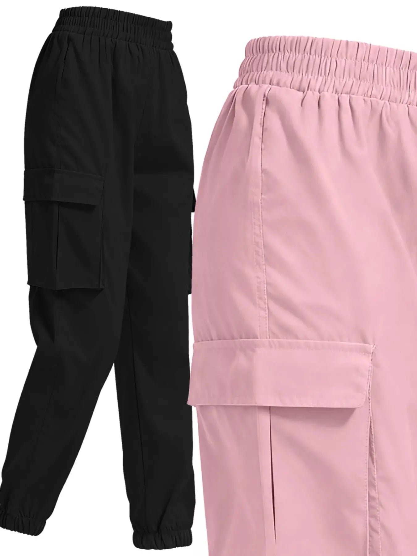 2 Piece Elastic Waist Cargo Pants Simply Love