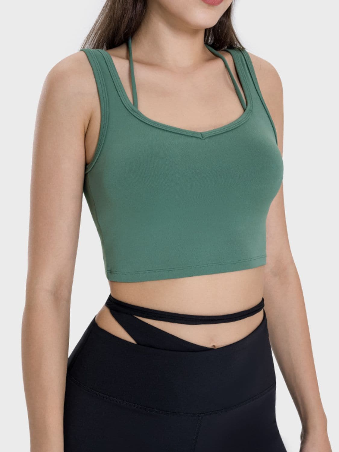 Crisscross Square Neck Active Tank.