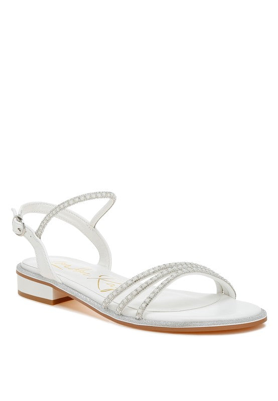 Nobbity pearl and rhinestone sandals