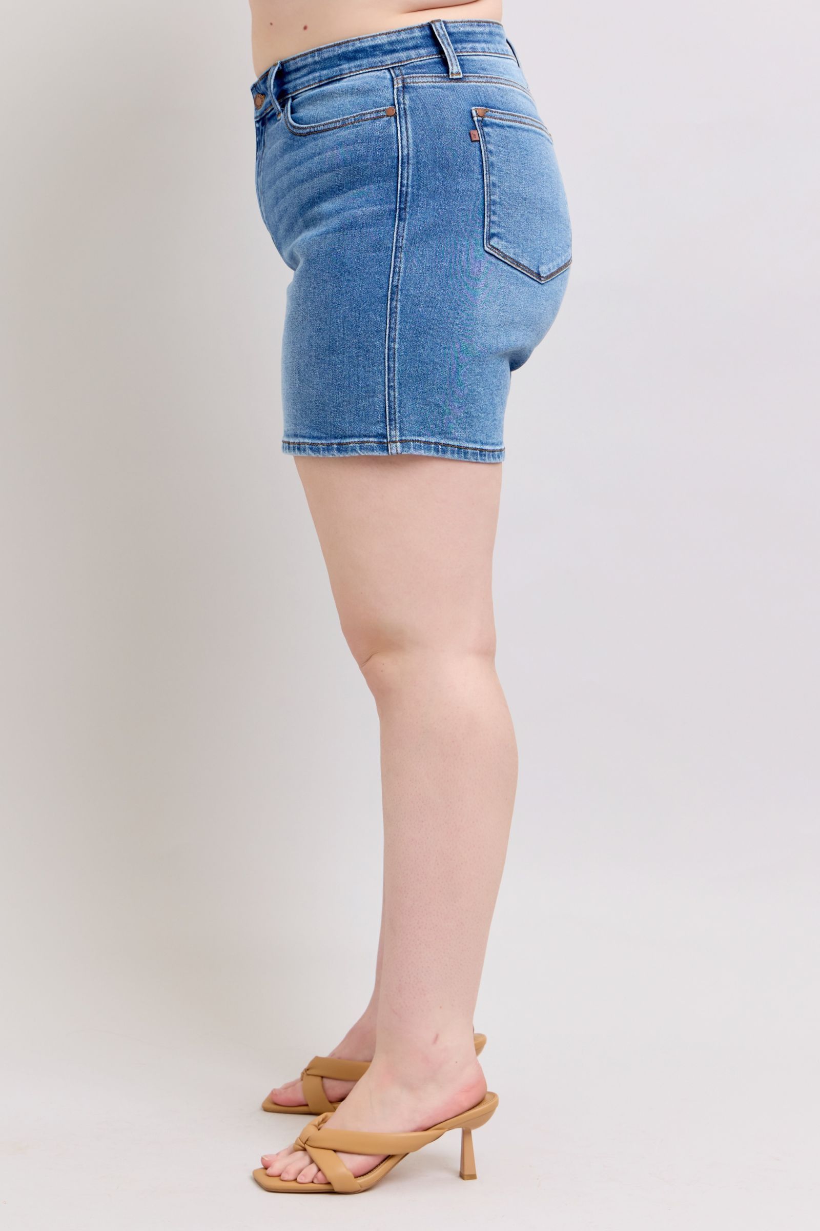 Judy Blue Full Size 2 Button Denim Shorts with Pockets Plus Size Coco’s Tee Boutique