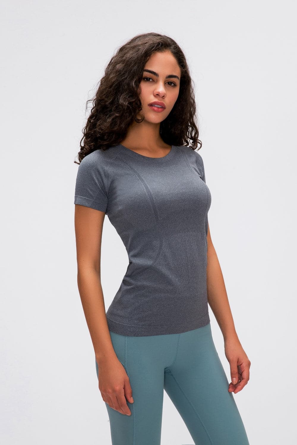 Round Neck Short Sleeve Active T-Shirt.