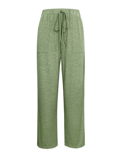 Chic tied wide leg trousers with convenient pockets