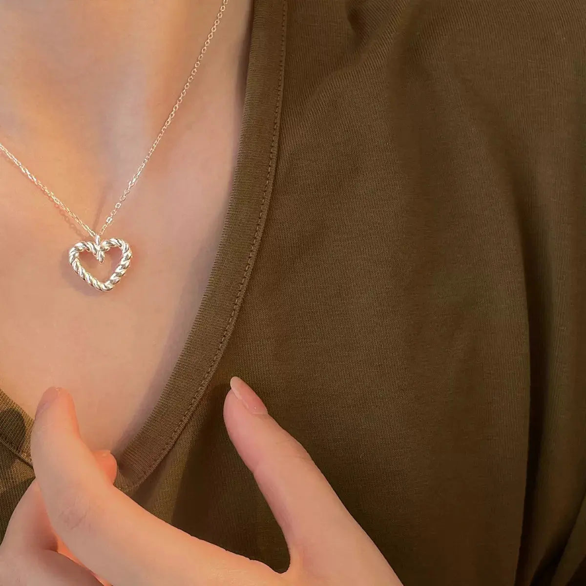 925 Sterling Silver Heart Necklace Simply Love