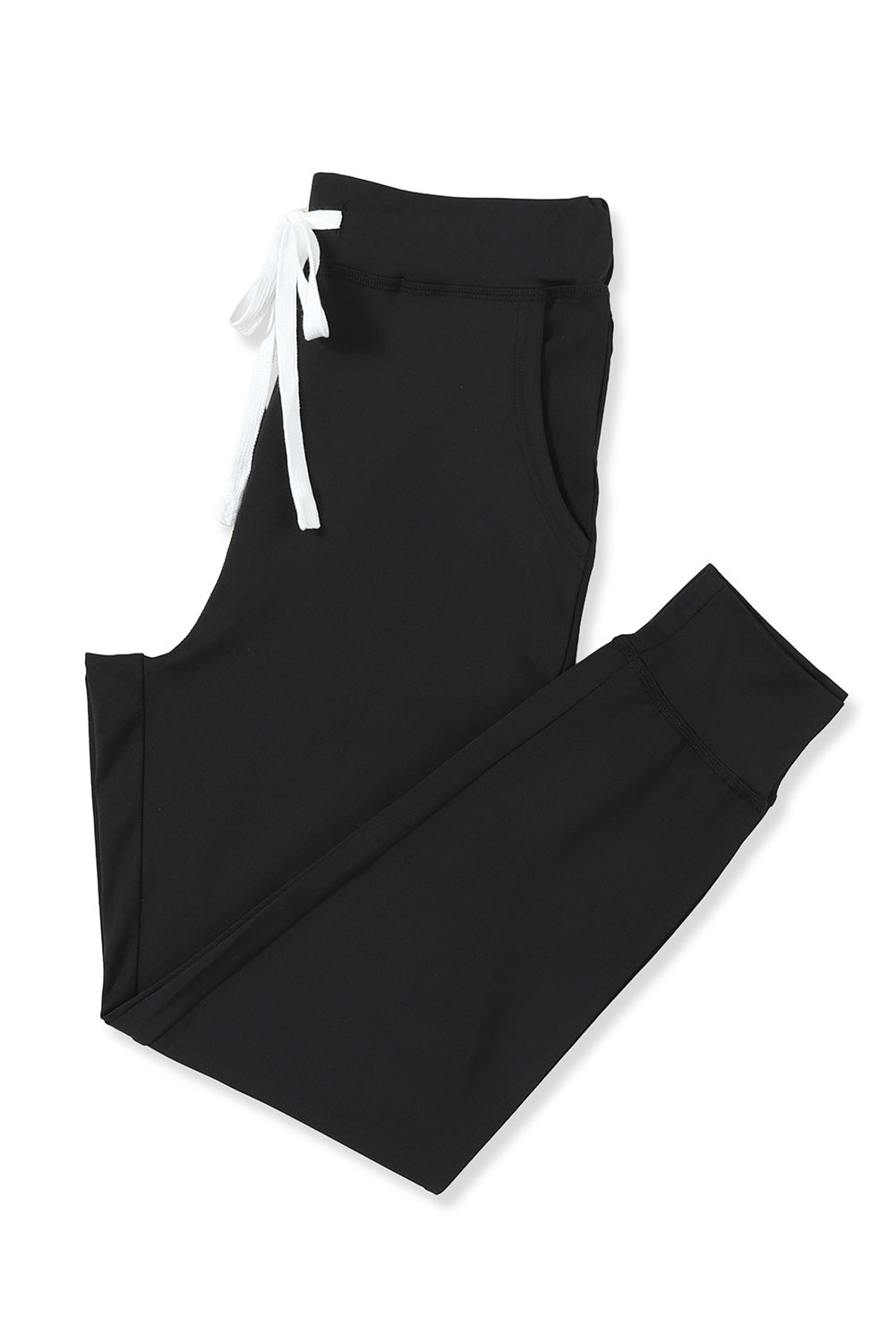 Cozy black joggers with drawstring and pockets