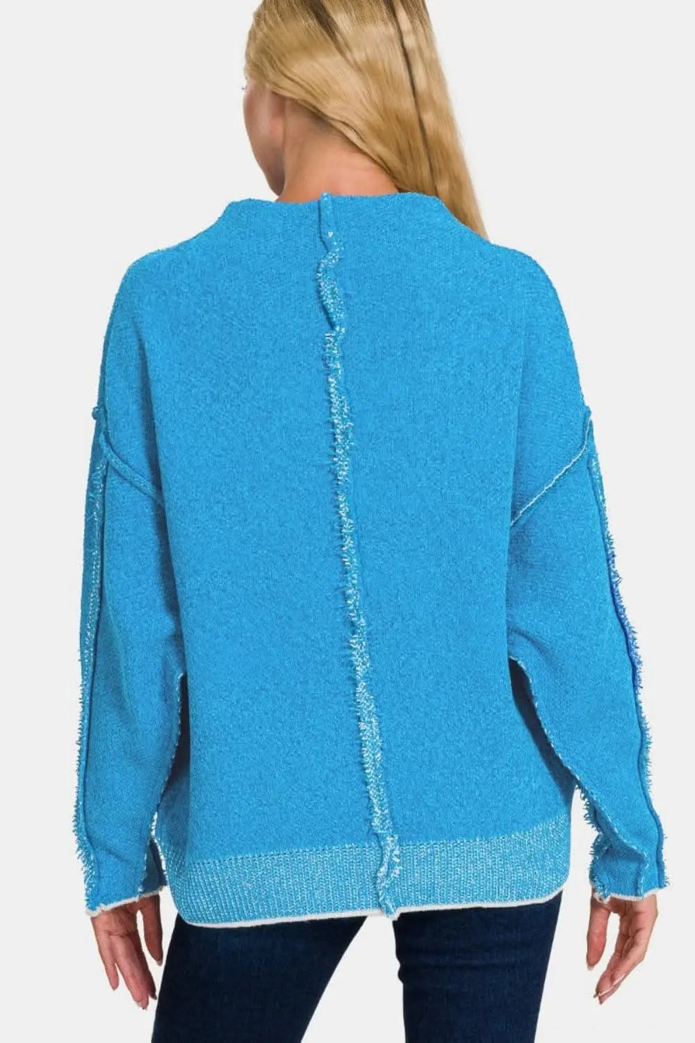 Zenana mock neck long sleeve sweater - Love Salve 