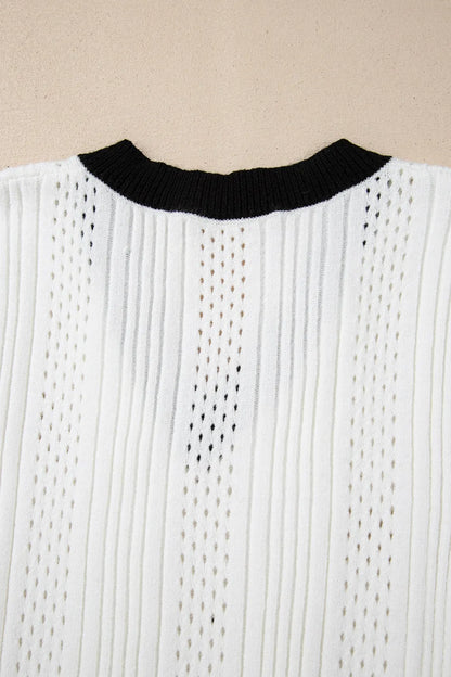 Simply Love: Knit Vest - Eyelet Trim