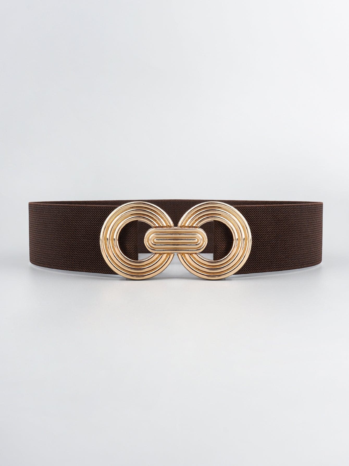 Geometric Buckle Elastic Wide Belt.