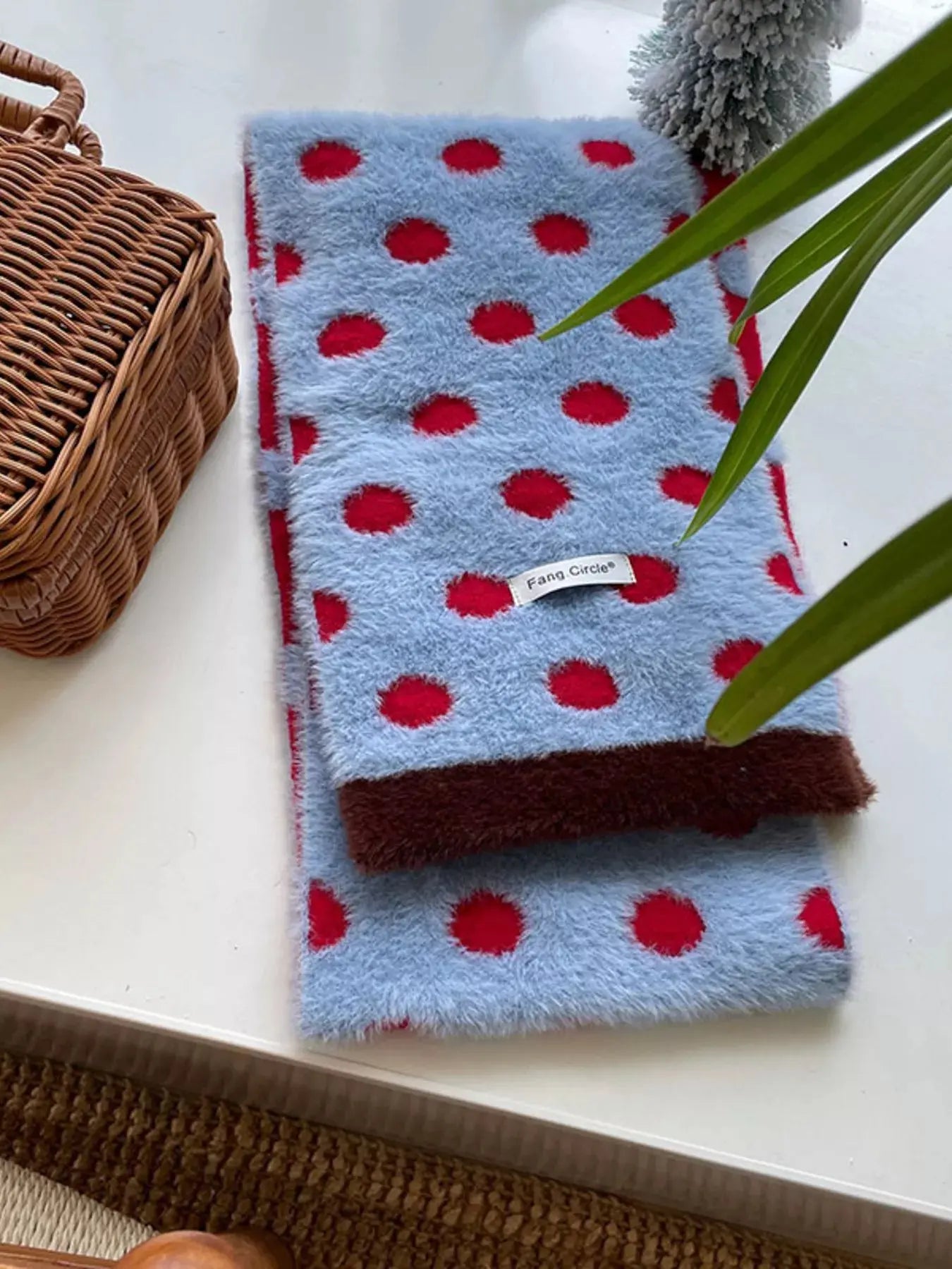 Fuzzy Polka Dot Scarf Simply Love