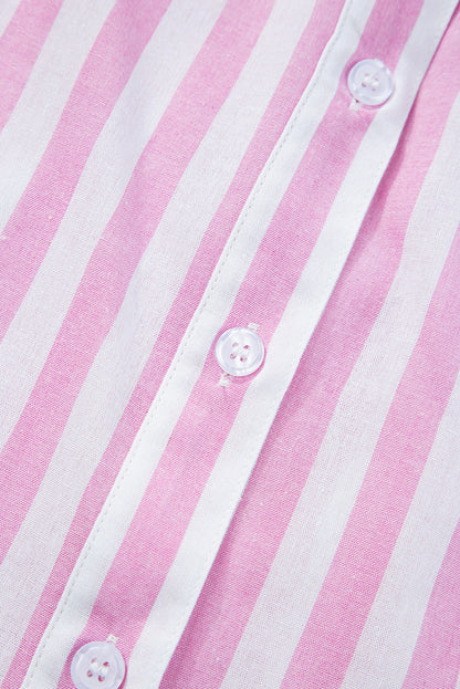 Pink striped patchwork shirt