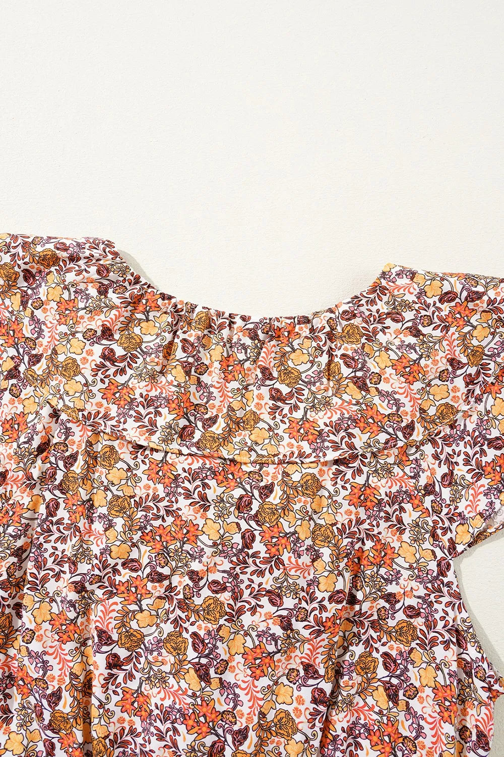 Simply Love: Floral Knot Blouse, Ruffled Sleeves
