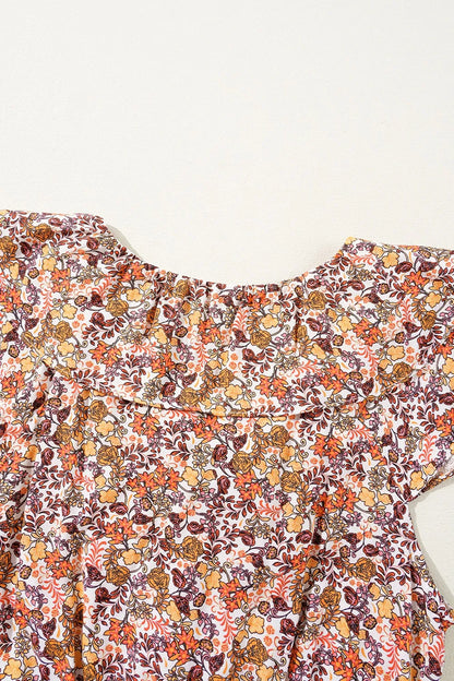 Simply Love: Floral Knot Blouse, Ruffled Sleeves