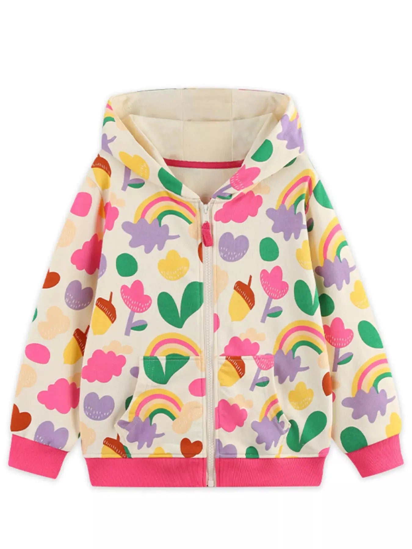 Children's Contrast Zip-Up Hoodie Simply Love