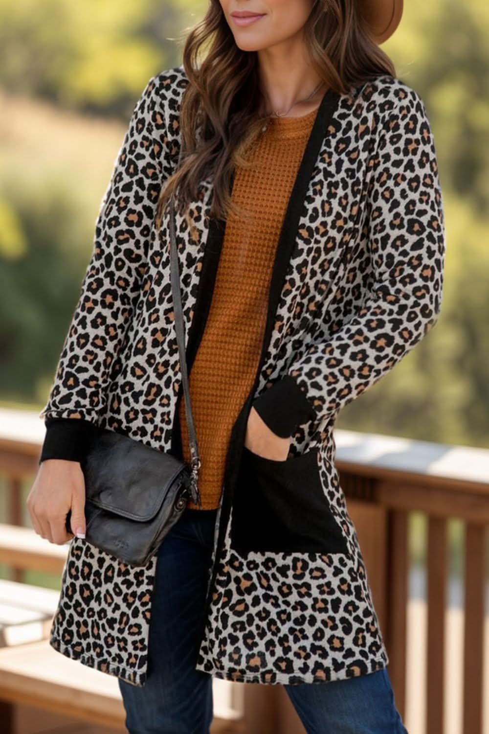 Chic leopard print sheer cover-up