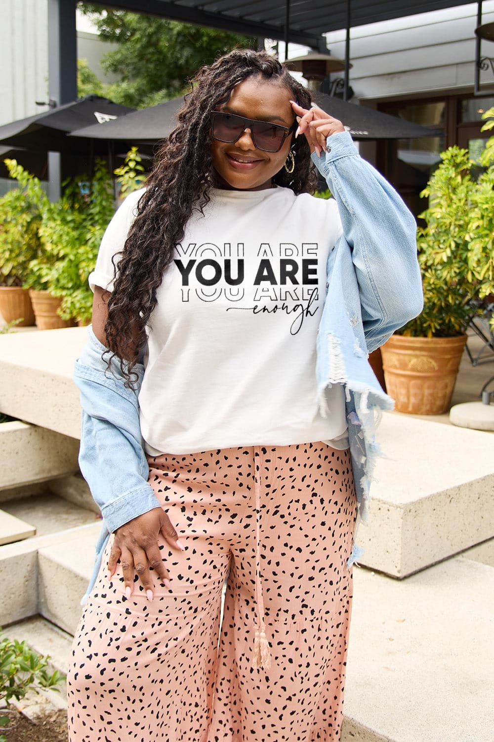 Simply Love Full Size YOU ARE ENOUGH Short Sleeve T-Shirt.