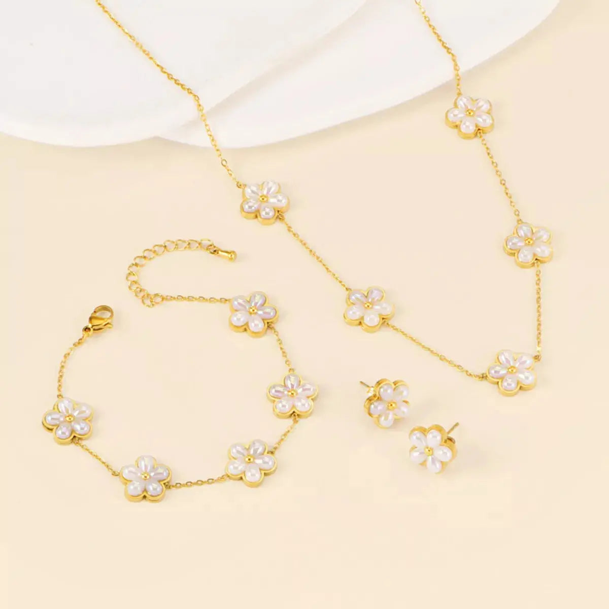 18K Gold-Plated Flower Jewelry Set Simply Love