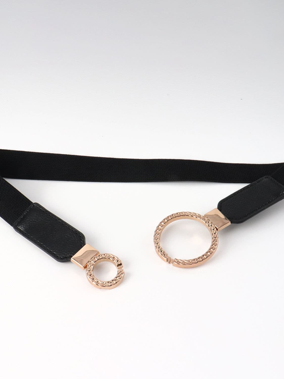 Double Ring Buckle Elastic PU Belt.