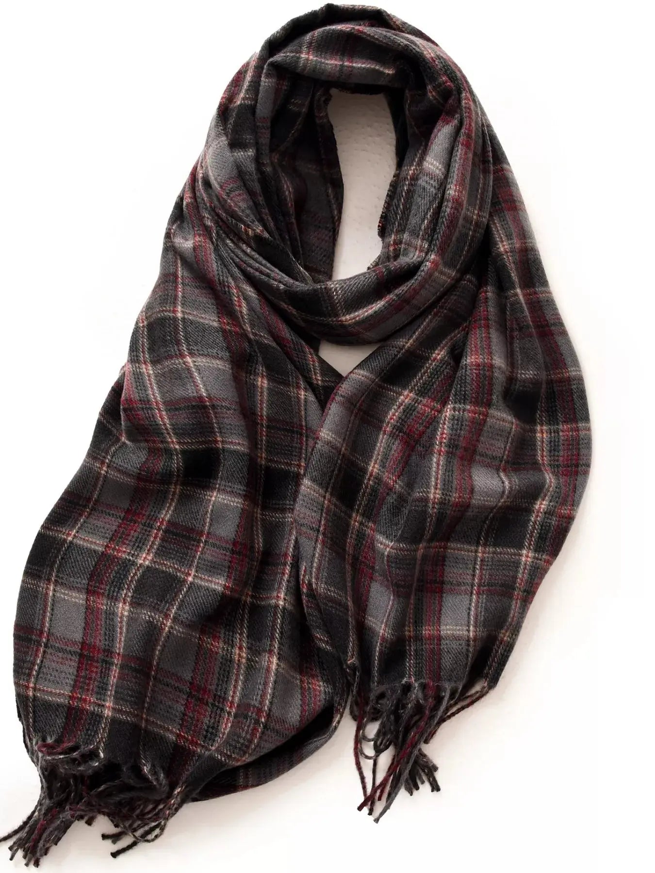 Classic Plaid Fringe Scarf Simply Love