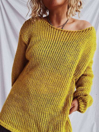 Chic boat neck sweater for women