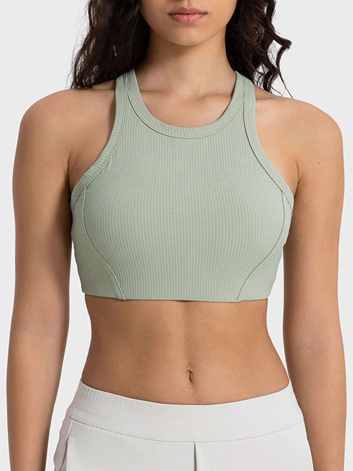 Wide Strap Cropped Sport Tank.