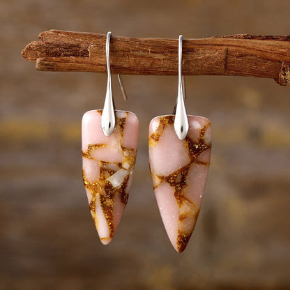 Natural Stone Geometric Shape Earrings.