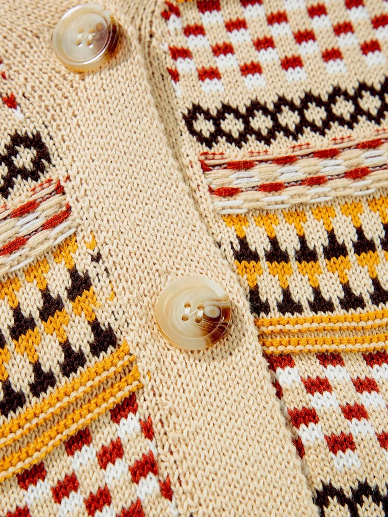 Vintage Patterned Button-Down Cardigan Simply Love