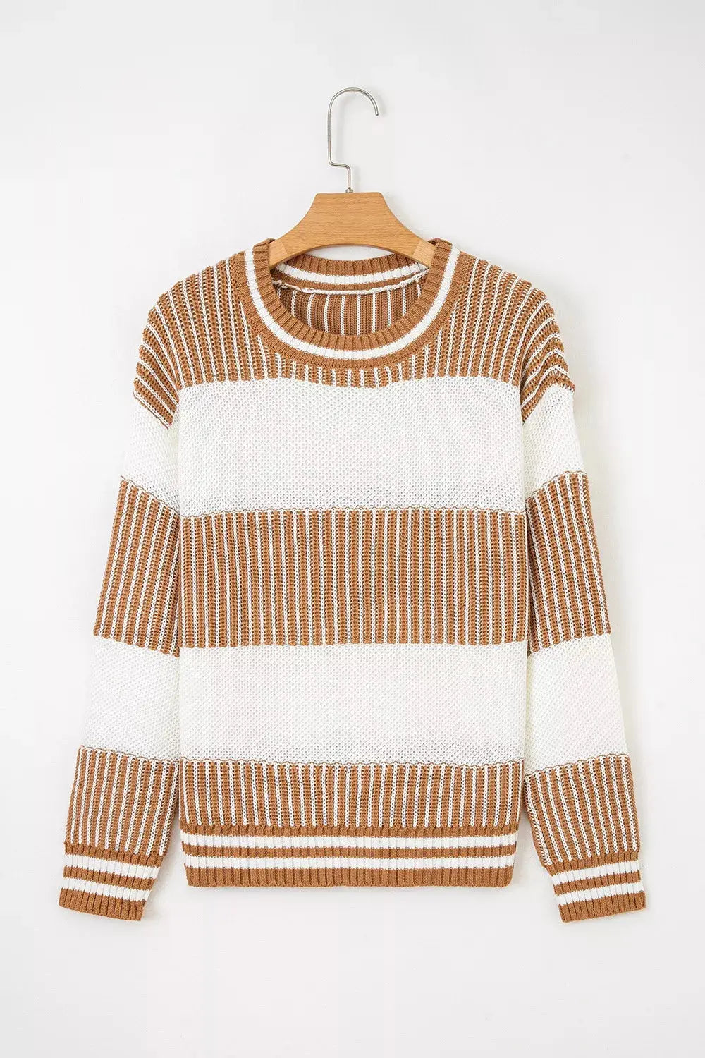 Striped Knit Long Sleeve Sweater Simply Love