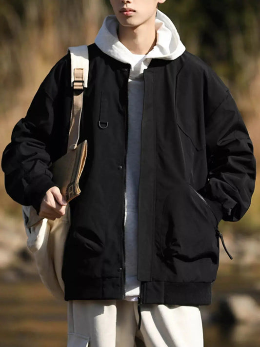 Men's Plus Size Casual Loose Fit Zip Up Jacket Simply Love