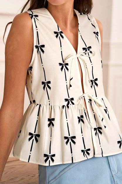 Simply Love: Bow Peplum Tank Top