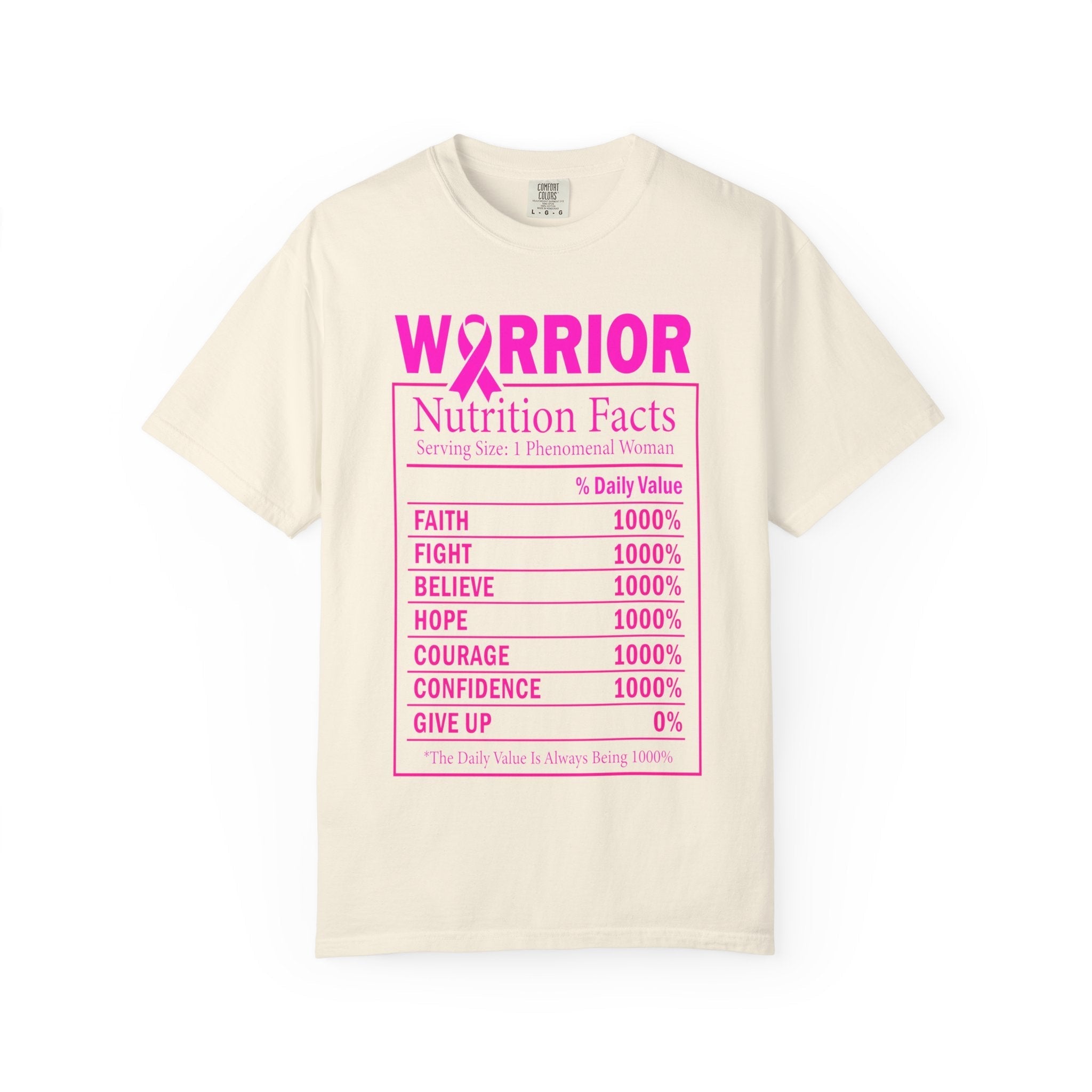 Warrior Nutrition Facts Tee Breast Cancer Awareness Faith Hope Courage Edition For Women Coco’s Tee Boutique