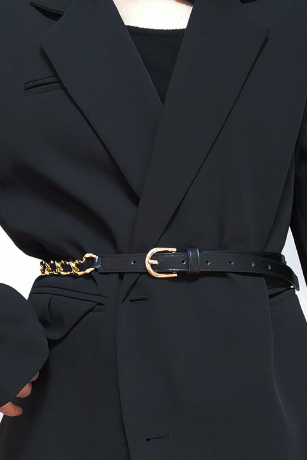 PU Chain Skinny Belt.