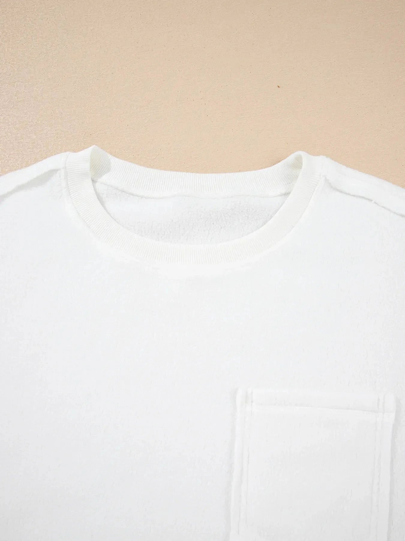 Exposed Seam Chest Pocket Knit Pullover Sweatshirt Coco’s Tee Boutique