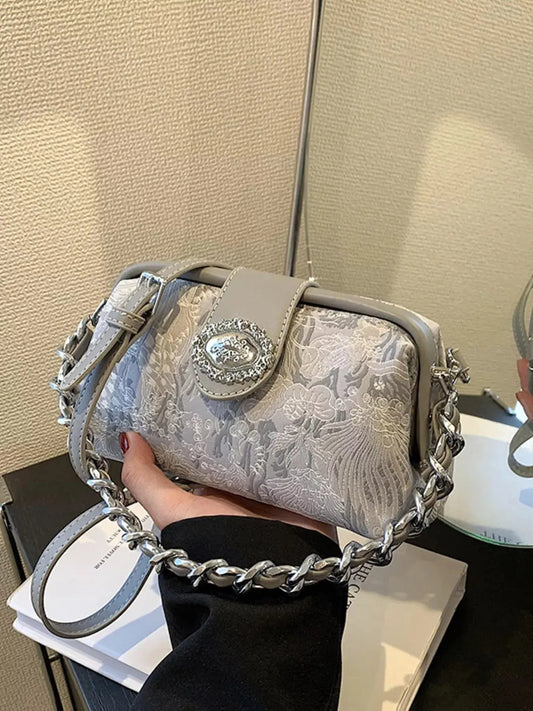 Embroidered Chain Crossbody Bag Simply Love