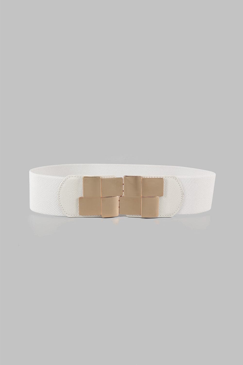 Geometric Buckle Elastic Wide Belt.