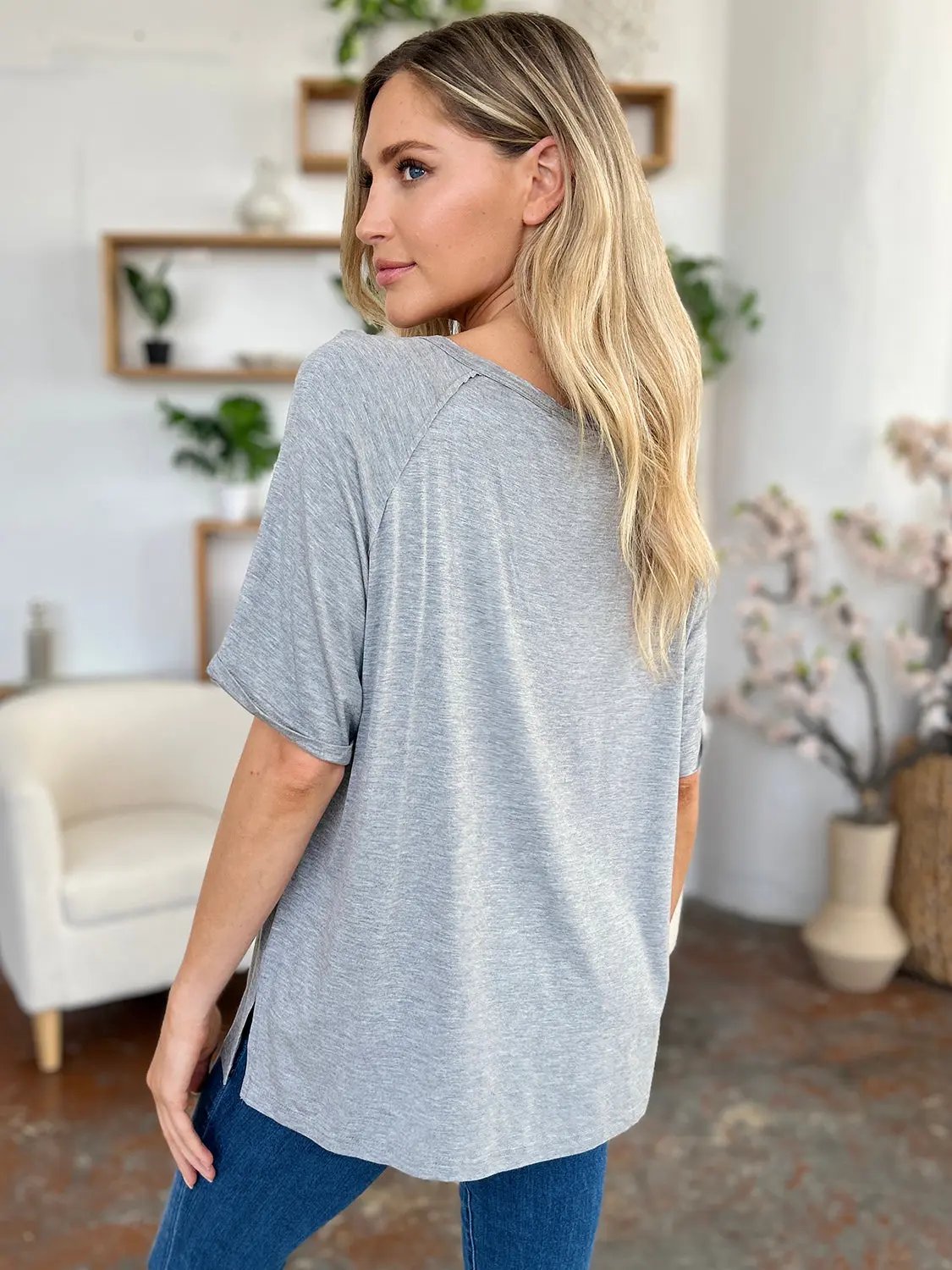 ShopBasicbae: Bamboo V-Neck Tee - Love Salve