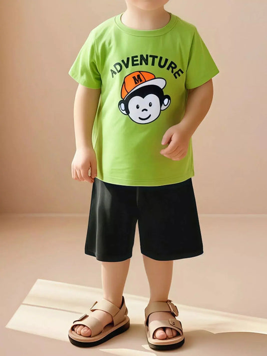 Children's Monkey Short Sleeve Top and Shorts Set Simply Love