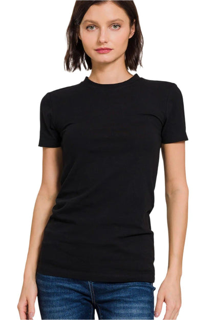 Zenana Crew Neck Short Sleeve T-Shirt.