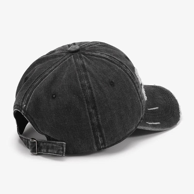 Distressed Adjustable Cotton Baseball Cap.