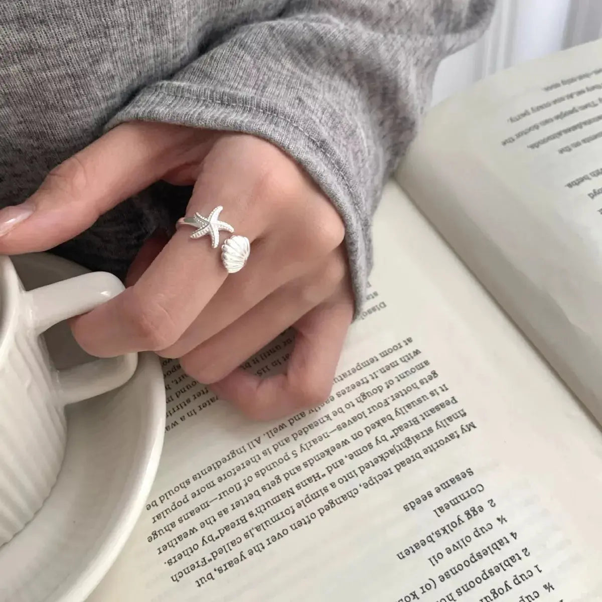 Starfish & Seashell Open Ring Simply Love