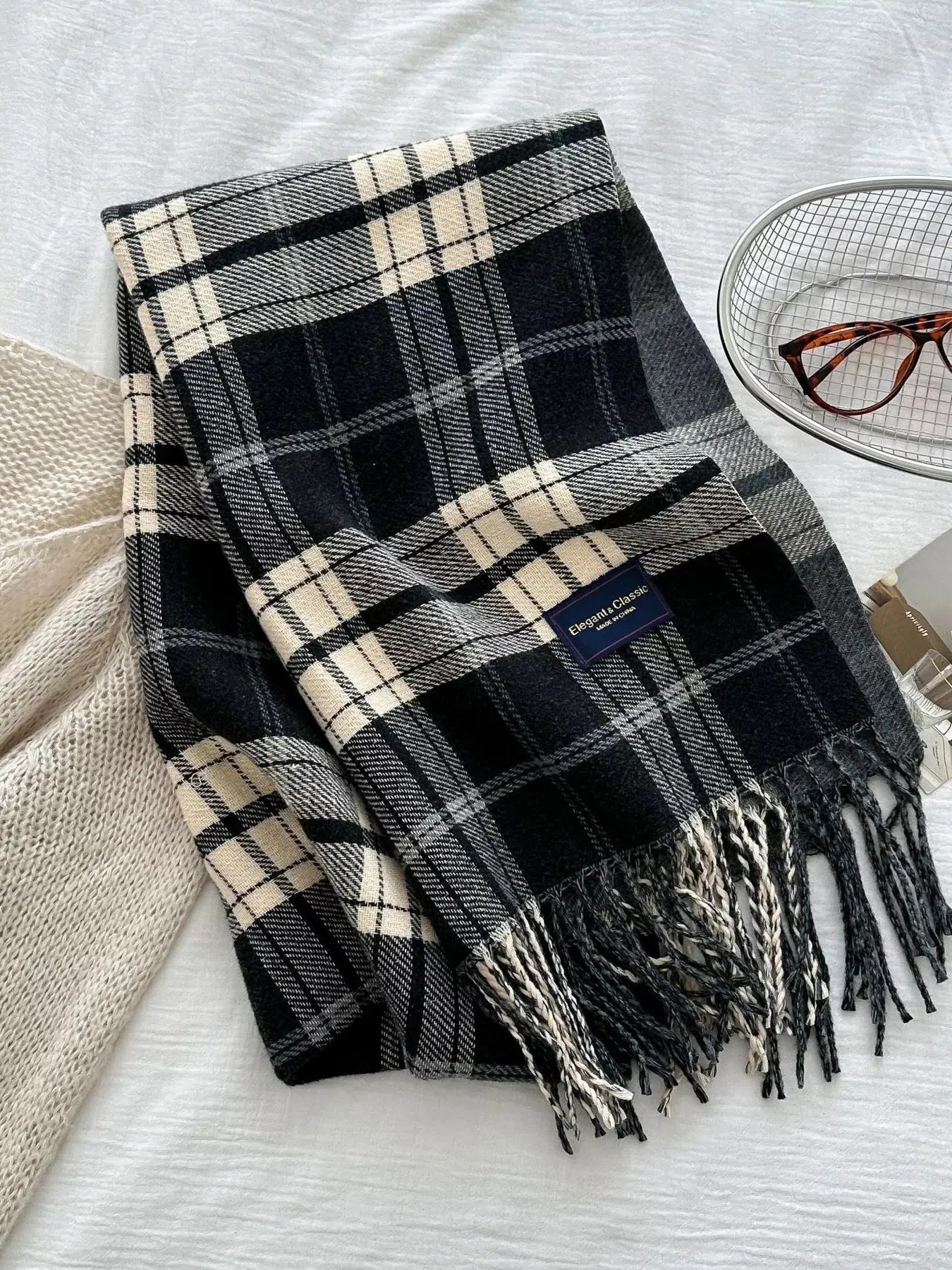 Classic Fringe Plaid Scarf Simply Love