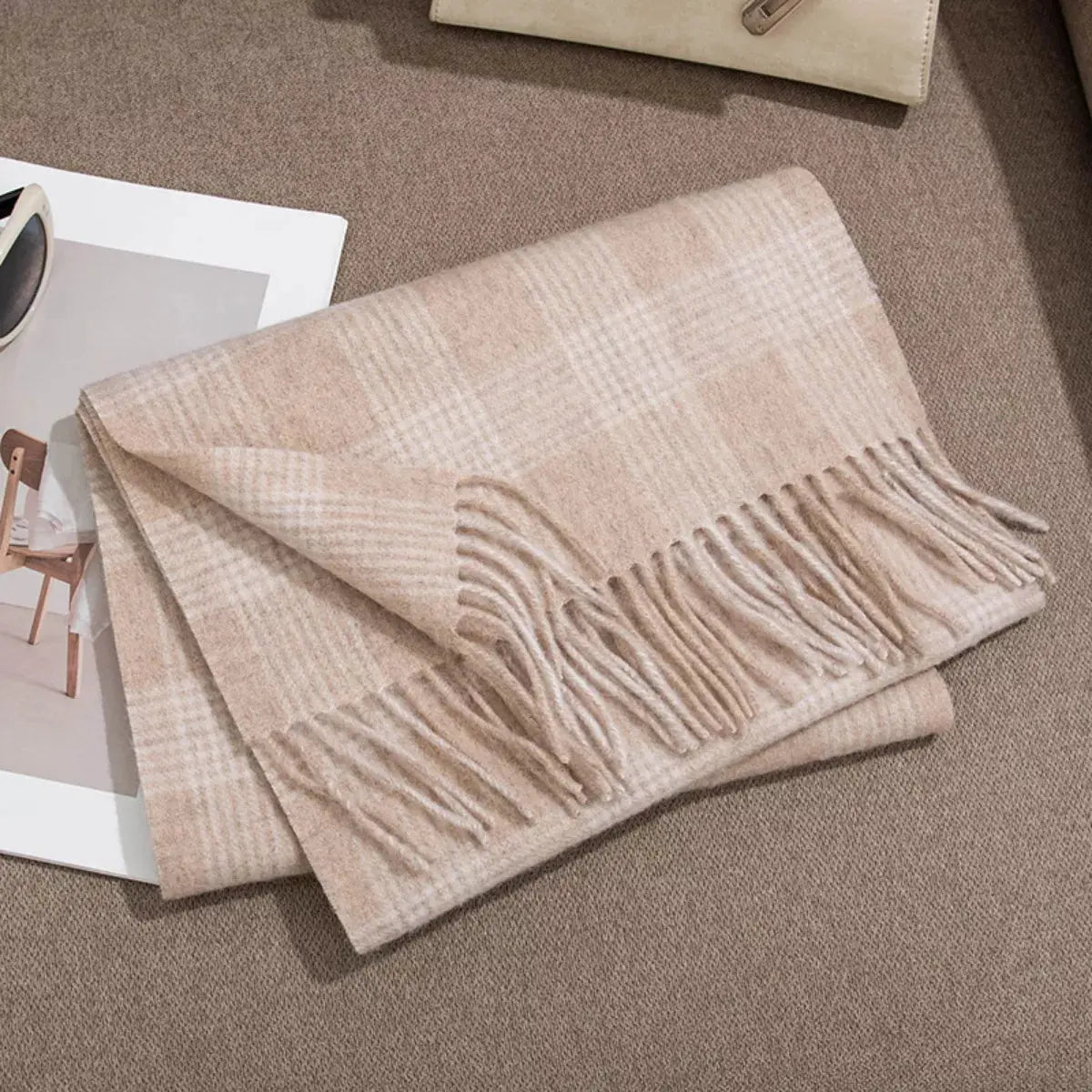 Plaid Fringe Scarf Simply Love