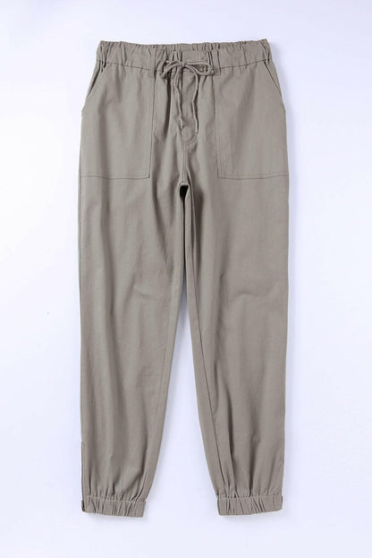 Drawstring Side Zip Joggers.