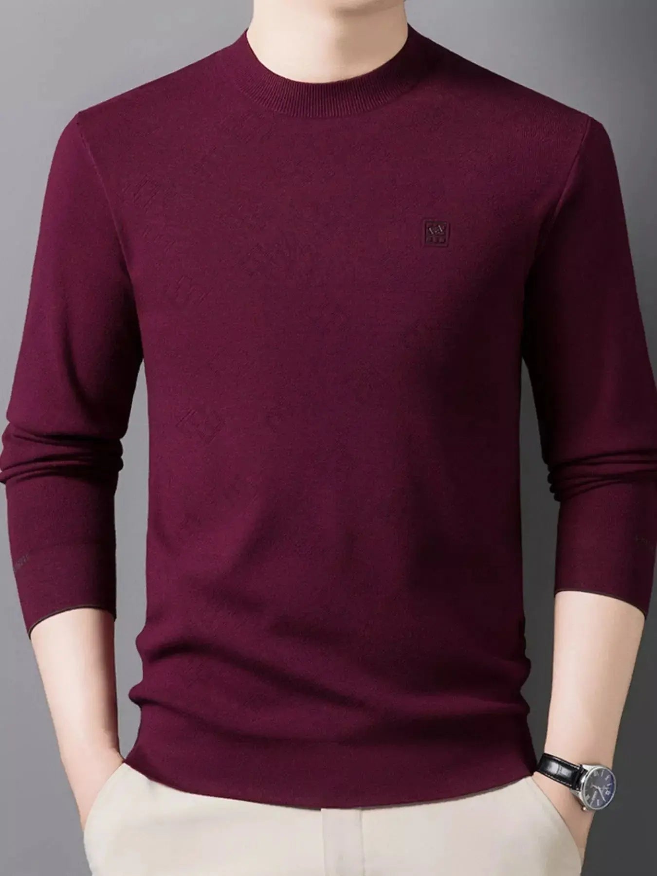 Men's Plus Size Round Neck Slim Fit Knit Top Simply Love